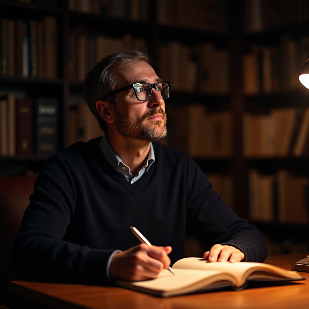 Profesjonalista w skupieniu analizujący możliwości kariery